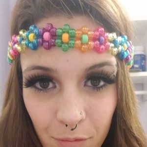 Kandi flower headband free matching bracelet